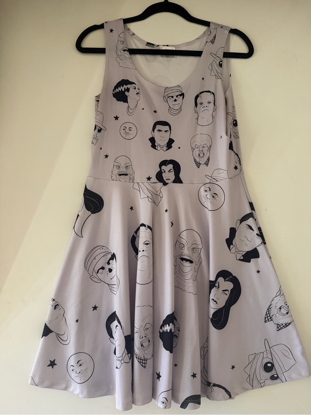 Hold till 7/10 Novelty Monster Faces Skater Dress